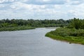 View on Winding river in rural area