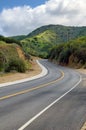 View of winding southern California highway with no traffic. Royalty Free Stock Photo