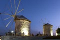 View of windmill in Alacati town,Izmir,Turkey Royalty Free Stock Photo