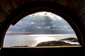 View from window of abandoned lighthouse Royalty Free Stock Photo