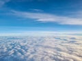 View from window of an aeroplane. blue sky and cloud Royalty Free Stock Photo