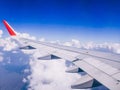 View from window of an airplan during sunst or sunrise Royalty Free Stock Photo