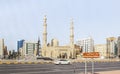 View from the window of the Al Eman Mosque in Sharjah city, United Arab Emirates Royalty Free Stock Photo