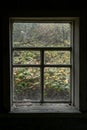 View from the window on the autumn courtyard Royalty Free Stock Photo