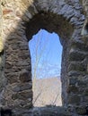 view through window at the Castle Hrad Rotstejn Royalty Free Stock Photo