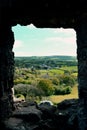 View from the Window of Corfe Castle in Dorset Royalty Free Stock Photo