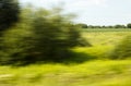View from the window of a fast moving train Royalty Free Stock Photo