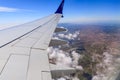 View from the window of a Flydubai plane flying over the territory of the country of Israel in Israel