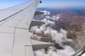 View from the window of a Flydubai plane flying over the territory of the country of Israel in Israel