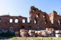 Ruins of an old red brick fortress Royalty Free Stock Photo