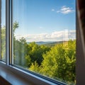 View through a window overlooking a Royalty Free Stock Photo