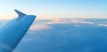 The view from the window of the plane on the wing Royalty Free Stock Photo
