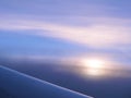 View from the window of a plane with wing Royalty Free Stock Photo