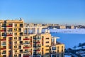 View from the window from the residential complex in winter