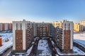 View from the window from the residential complex in winter