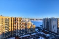 View from the window from the residential complex in winter