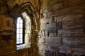 View of a window in a stone wall in Cliffords Tower. York, UK. May 25, 2023. Royalty Free Stock Photo