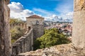 Tower of the Sao Jorge castel and panorama view of Lisbon, Portugal Royalty Free Stock Photo