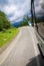 View from the window of a van