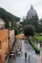 Dome of St. Peter`s Basilica in rainy weather Royalty Free Stock Photo