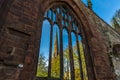 A view from the ruins of St Michaels Cathedral in Coventry, UK Royalty Free Stock Photo