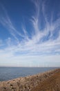 View of windpark in the Dutch Noordoostpolder Royalty Free Stock Photo