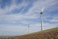 View of windpark in the Dutch Noordoostpolder, Flevoland and the