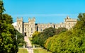 View of Windsor Castle from the Long Walk, England Royalty Free Stock Photo