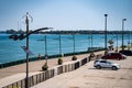 View of Windsor Riverfront Trail along the Detroit River. Royalty Free Stock Photo