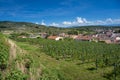 View on wine town Ihringen, Kaiserstuhl (Vogtsburg). Rhine plain, Baden Wuerttemberg, Germany, Europe Royalty Free Stock Photo