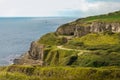 View of Winspit Quarry from the cliff top coastal walk, near Worth Matravers, Dorset, Engand, UK