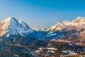 View of winter Alpine landscape in the Austrian federal state of Tirol.Seefeld.Austria