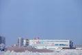 View of the winter city of Krasnoyarsk from the park