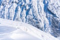 View of winter landscape with snow covered Alps in Seefeld, Austria