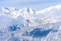 View of winter landscape with snow covered Alps in Seefeld, Austria