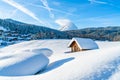 View of winter landscape with snow covered Alps in Seefeld, Austria Royalty Free Stock Photo