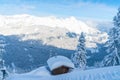 Winter landscape with snow covered trees and Alps in Seefeld, Austria Royalty Free Stock Photo