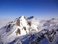 View of winter mountain landscape in the Swiss Alps near Scuol Royalty Free Stock Photo