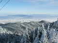 Winter mountain panorama at Poiana Brasov ski resort