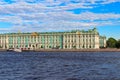 View of Winter Palace Hermitage museum and the Neva river in St. Petersburg, Russia Royalty Free Stock Photo