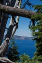 View of Wizard Island on Crater Lake National Park in Oregon, fr Royalty Free Stock Photo