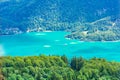 View of Wolfgangsee lake from Zwolferhorn mountain Royalty Free Stock Photo