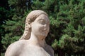 View of a woman statue at ancient Greek sanctuary on the coast of Ionia called `Claros`.