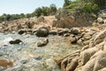 A view of a wonderful beach Sardinia, Italy. the beautiful nature of the Mediterranean, clear blue water. Royalty Free Stock Photo