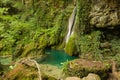 View of wonderful waterfall in the forest near Castel di Fiori, Umbria Royalty Free Stock Photo