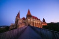 View from the wood bridge of Corvinilor Castle Royalty Free Stock Photo