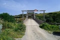 View of the wooden bridge over Rio Flumini