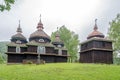 View at the Wooden Church of Blessed Virgin in village Nizny Komarnik, Slovakia