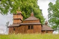 View at the Wooden Church of Encounter of the Lord with Simeon in village Kozany - Slovakia Royalty Free Stock Photo