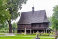 View at the Wooden Church of Saint Leonard at Cemetery of Lipnica Murowana in Poland